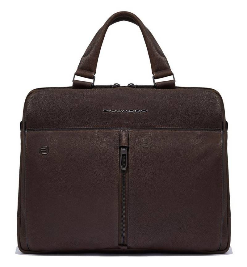 Piquadro Businesstasche 2 Handle Briefcase 14", aus echtem Kalbsleder von Piquadro