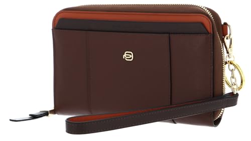 Piquadro Circle Zip Around Wallet Pochette Brown/Orange von Piquadro