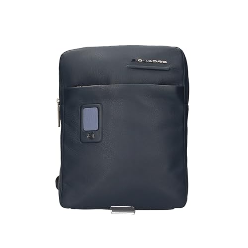 PIQUADRO Herren Akron Ledertasche, blau von Piquadro