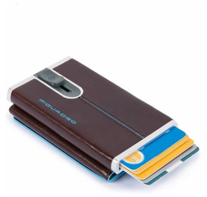Piquadro Kartenetui Wallet Compact Blue Square Male Mahonagy von Piquadro