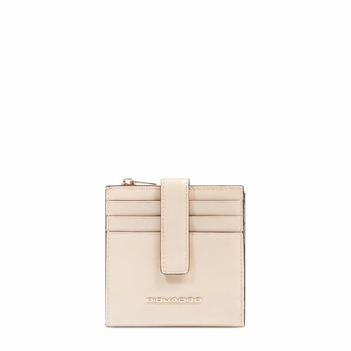 Piquadro Kartenhalter Damen mit Münzfach Frau Leder beige von Piquadro