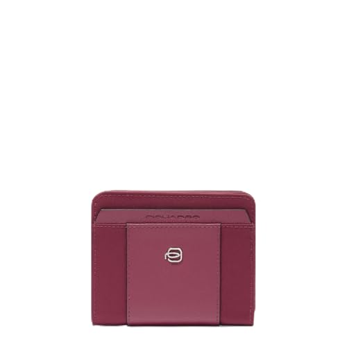 Piquadro Kleiner Geldbeutel Damen mit Münzfach Frau Leder und Stoff Bordeaux von Piquadro