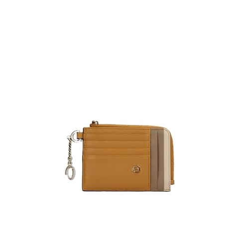 Piquadro Kreditkartenetui für Damen, mit Schlüsselanhänger, Leder, Juane/Beige, Lässig von Piquadro