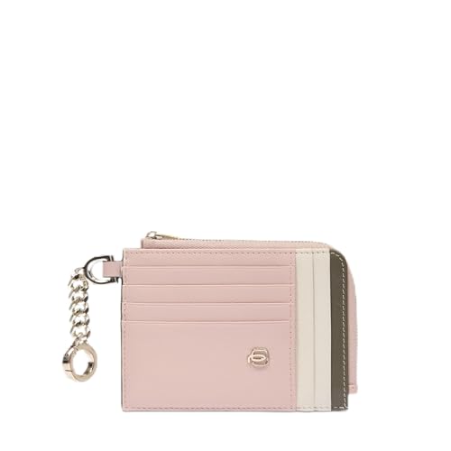 Piquadro Kreditkartenetui für Damen, mit Schlüsselanhänger, Leder, rosa / weiß, Lässig Piquadro Kreditkartenetui für Damen, mit Schlüsselanhänger, Leder, rosa / weiß, Lässig von Piquadro