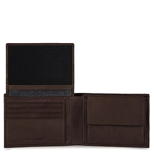 PIQUADRO Pulse, Geldbörse aus Leder, Unisex - Erwachsene, Dunkelbraun, 2.5x9x12.5 cm (W x H x L), Brieftasche von Piquadro