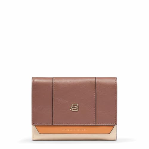 Piquadro Portemonnaie Damen, klein Frau Leder braun/beige von Piquadro