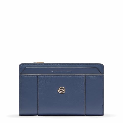 Piquadro Portemonnaie Damen mit Münzfach Frau Leder blaues Meer von Piquadro