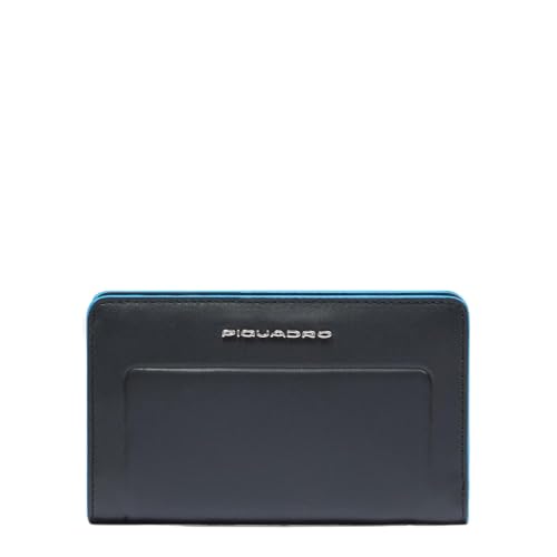 Piquadro Portemonnaie Damen mit Münzfach Frau Leder schwarz von Piquadro