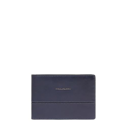 Piquadro Portemonnaie Herren mit Klapp-Ausweisfenster Mann Leder blau von Piquadro