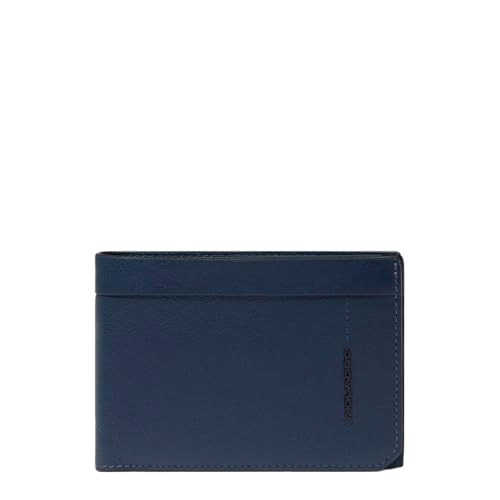 Piquadro Portemonnaie Herren mit Klapp-Ausweisfenster Mann Leder blau von Piquadro