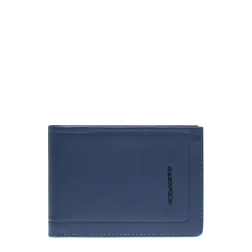 Piquadro Portemonnaie Herren mit Klapp-Ausweisfenster Mann Leder blau von Piquadro