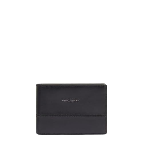 Piquadro Portemonnaie Herren mit Klapp-Ausweisfenster Mann Leder schwarz von Piquadro