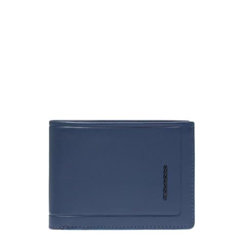 Piquadro Portemonnaie Herren mit Münzfach Mann Leder blau von Piquadro