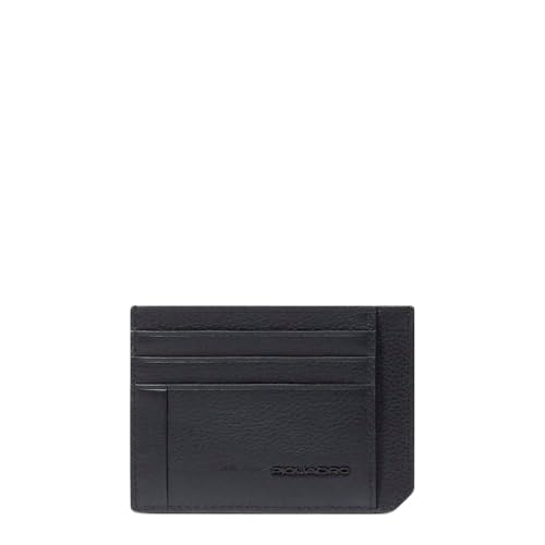 Piquadro Schmaler Kartenhalter Herren im Taschenformat Mann Leder schwarz von Piquadro