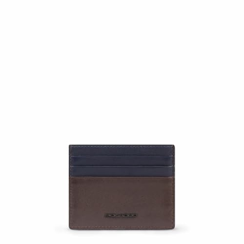 Piquadro Schmales Kartenetui Herren im Taschenformat Mann Leder blau/Braun von Piquadro