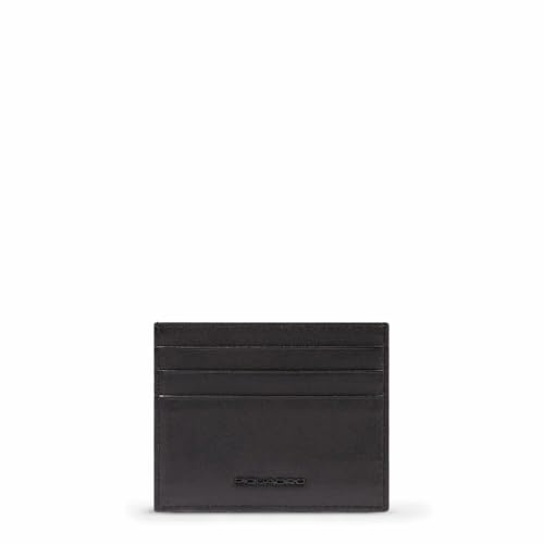 Piquadro Schmales Kartenetui Herren im Taschenformat Mann Leder schwarz von Piquadro