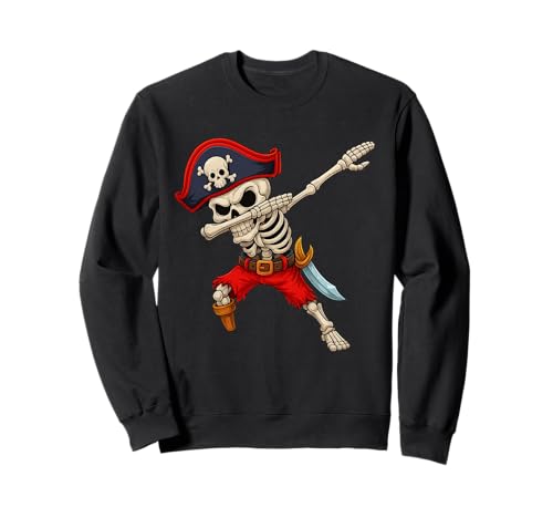 Piraten-Skelett Dabbing Lustiges Halloween-Kostüm Kinder Sweatshirt von Pirate Dabbing Skeleton Fun Humor