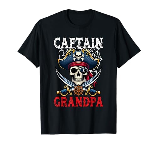 Captain Grandpa Halloween Horror Skull As Pirate Costume Men T-Shirt von Pirate Lover Halloween Costume