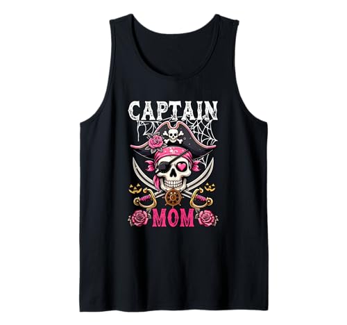 Captain Mom Halloween Skull As Pirate Floral Cute Women Tank Top von Pirate Lover Halloween Costume