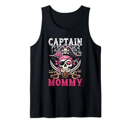 Captain Mommy Halloween Skull As Pirate Floral Cute Women Tank Top von Pirate Lover Halloween Costume