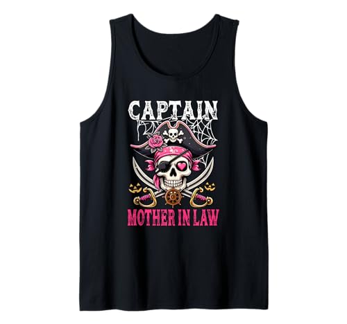 Captain Mother In Law Halloween Skull As Pirate Floral Women Tank Top von Pirate Lover Halloween Costume