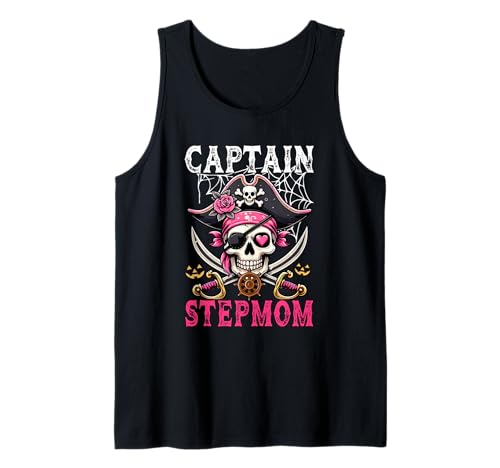 Captain Stepmom Halloween Skull As Pirate Floral Cute Women Tank Top von Pirate Lover Halloween Costume