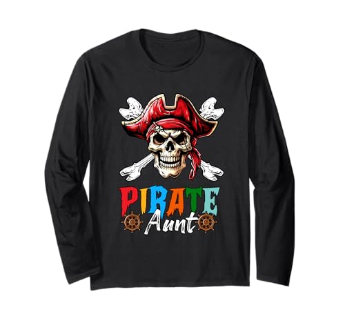 Pirate Aunt Horror Pirate Skull Matching Women Family Lover Langarmshirt Pirate Aunt Horror Pirate Skull Matching Women Family Lover Langarmshirt von Pirate Lover Mother's Day Costume
