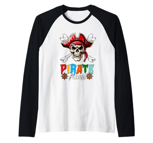 Pirate Aunt Horror Pirate Skull Matching Women Family Lover Raglan Pirate Aunt Horror Pirate Skull Matching Women Family Lover Raglan von Pirate Lover Mother's Day Costume
