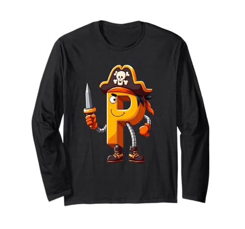 Pirat P Alphabet Design Spaß für Kinder Langarmshirt Pirat P Alphabet Design Spaß für Kinder Langarmshirt von Pirate "P" Alphabet