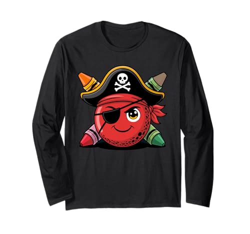 School Pirate Squad Mädchen Kinder Back to School Kindergarten Langarmshirt von Pirate School Apple Teacher Kids School Crew Fun