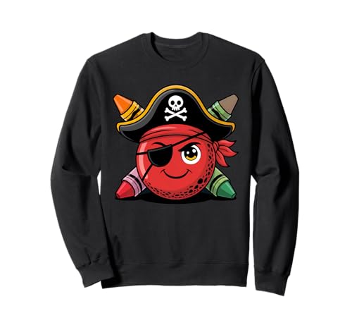 School Pirate Squad Mädchen Kinder Back to School Kindergarten Sweatshirt von Pirate School Apple Teacher Kids School Crew Fun
