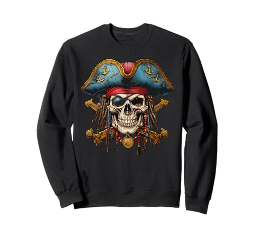 Piraten-Totenkopf-Halloween-Kostüm, Herren, Damen, Jungen, Mädchen, Teenager Sweatshirt von Pirate Skull Halloween Costume Shirt