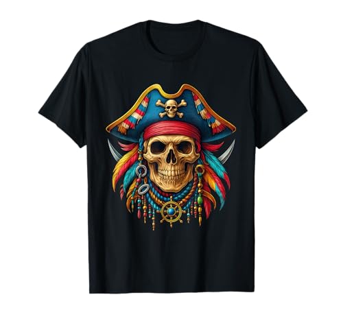 Piraten-Totenkopf-Halloween-Kostüm, Herren, Damen, Jungen, Mädchen, Teenager T-Shirt von Pirate Skull Halloween Gifts Tees