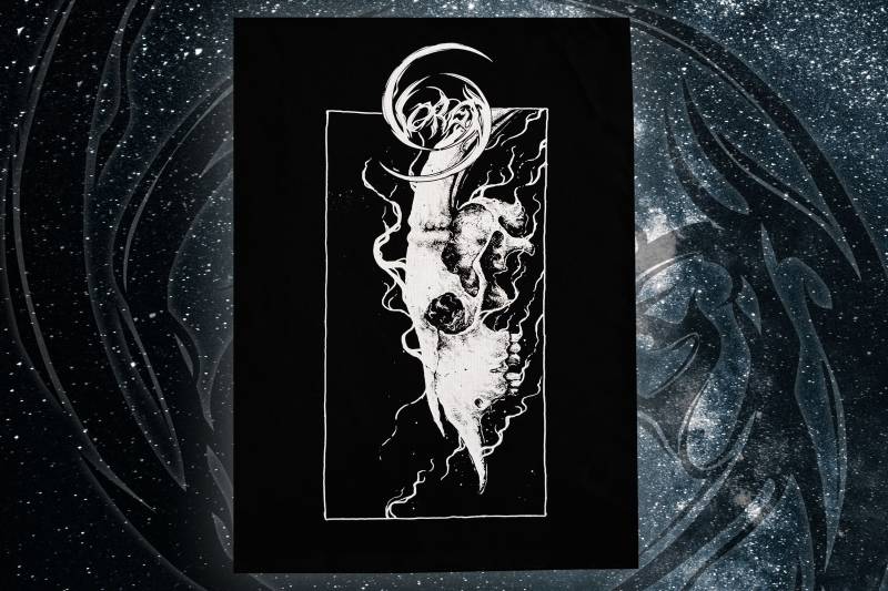 Vorga Backpatch Cosmic Black Metal Alien Totenkopf Xl Aufnäher von PirateSnek