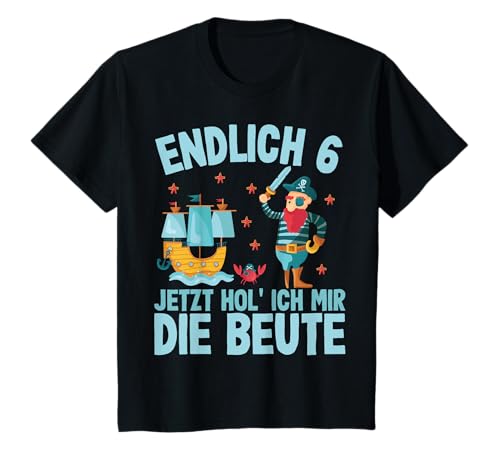 Endlich Sechs Jahre | 6. Geburtstag Pirat | Jungen Piraten T-Shirt Endlich Sechs Jahre | 6. Geburtstag Pirat | Jungen Piraten T-Shirt von Piraten Geschenke Kindergeburtstag by 83-Tees