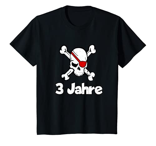 Kinder Geburtstagsshirt 3 Jahre Junge Totenkopf Pirat Kostüm von Piraten Shirts zum 3. Geburtstag