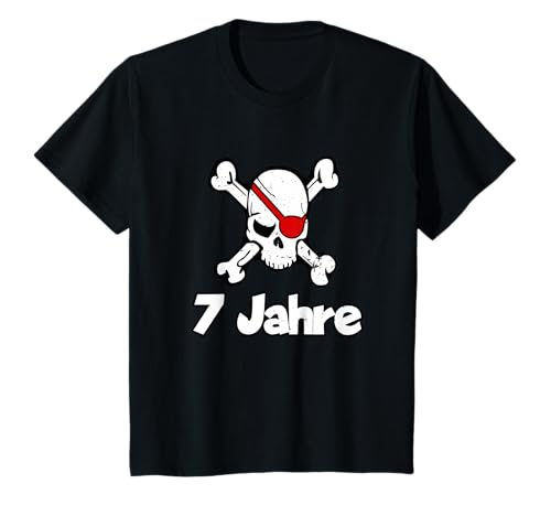 Geburtstagsshirt 7 Jahre Junge Totenkopf Pirat Kostüm T-Shirt von Piraten Shirts zum 7. Geburtstag