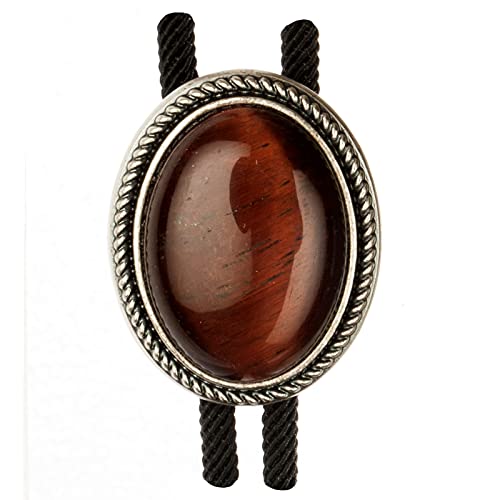 Piratenaden Bolotie Großes Tigerauge, Bolo Tie, Western-Krawatte, echt versilbert! von Piratenladen