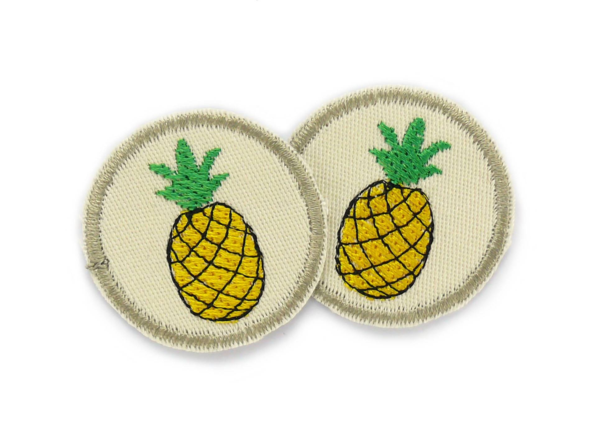 2 Ananas Mini Patches, 4 cm, Kleine Flicken Zum Aufbügeln Mit Gestickter 2 Ananas Mini Patches, 4 cm, Kleine Flicken Zum Aufbügeln Mit Gestickter von Piratenbande