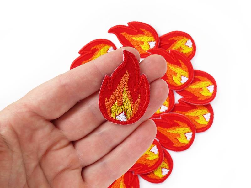 Flamme Patch - Mini Feuer Aufnäher, 4, 5 cm, Accessoire Bügelbild von Piratenbande