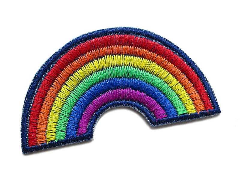 Regenbogen Patch Zum Aufbügeln, 7, 5 cm, Jeansflicken Aufnäher Accessoire Gestickt von Piratenbande