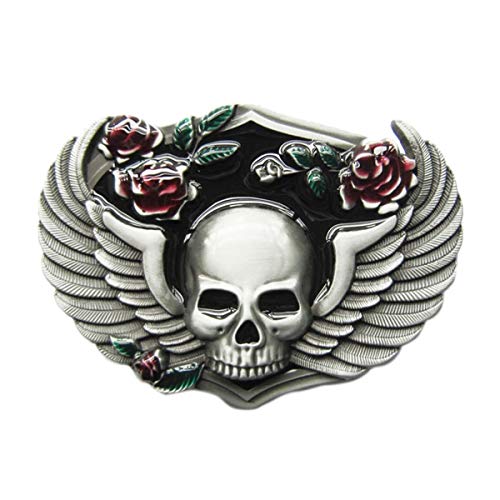 Piratenladen Buckle Skull and Roses, Totenkopf mit Rosen - Gürtelschnalle von Piratenladen