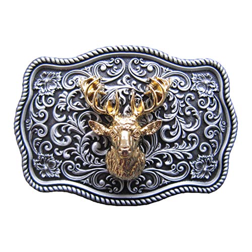 Piratenladen Edles Buckle mit Hirsch, Jäger, Tracht, Jagd, 24 ct. Gold, Gürtelschnalle von Piratenladen