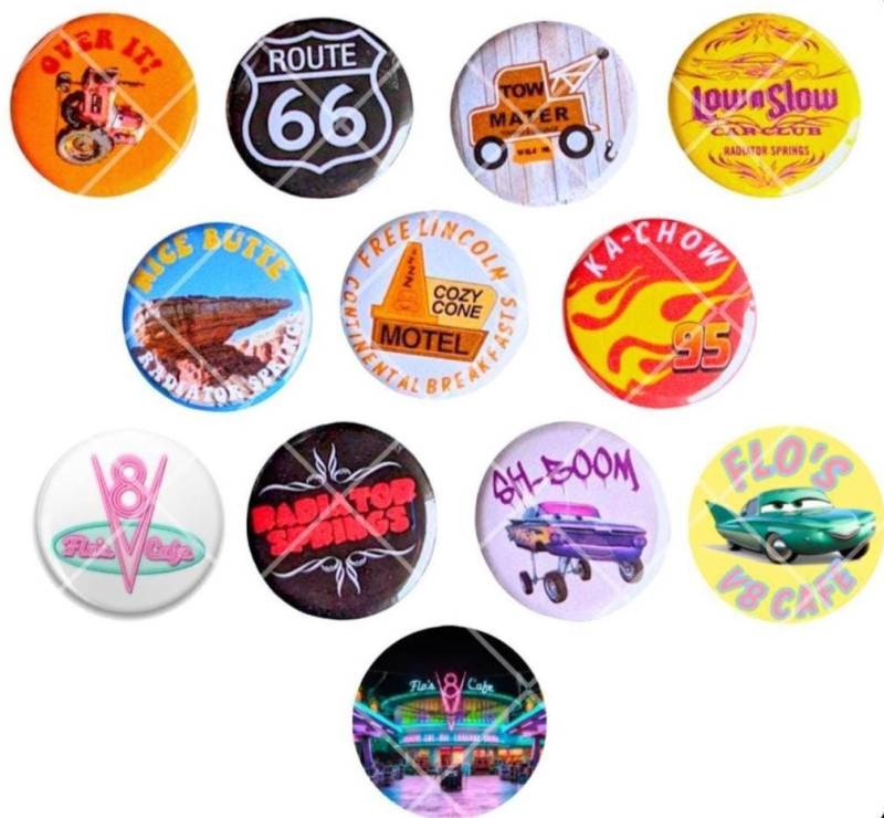 California Adventure Carsland Radiator Springs Inspirierte Knöpfe von PiratesOfWonderland