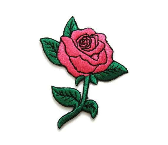 Rosa Rosenapplikation von Piratespatches