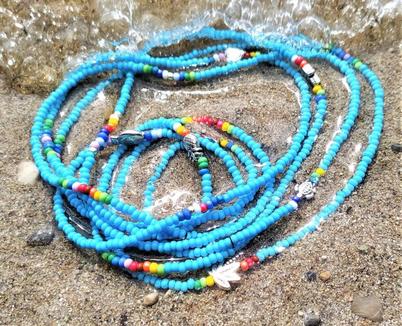 Halskette Südsee - Palme Ananas Schildkröte Lang Filigran Türkis Bunt Silber Strand Modeschmuck Fisch Stern Hippie Surfer Miyuki Statement Halskette Südsee - Palme Ananas Schildkröte Lang Filigran Türkis Bunt Silber Strand Modeschmuck Fisch Stern Hippie Surfer Miyuki Statement von Ammerseeperle
