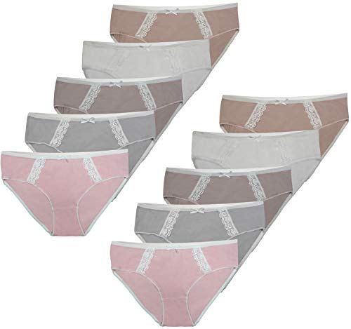 PiriModa 5 Damen Slips mit Spitze Unterhosen Taillen Unterwäsche Baumwolle (40, Modell 5-10 STÜCK) von PiriModa
