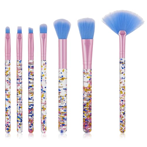 7 Pack Makeup Brushes Makeup Brush Set Crystal Glitter Make Up Brushes Cute Synthetic Bristles Make Up Brush Set for Eye Shadow Blush Concealer Lipstick Foundation Application, Blue 7 Pack Makeup Brushes Makeup Brush Set Crystal Glitter Make Up Brushes Cute Synthetic Bristles Make Up Brush Set for Eye Shadow Blush Concealer Lipstick Foundation Application, Blue von Piriuuo