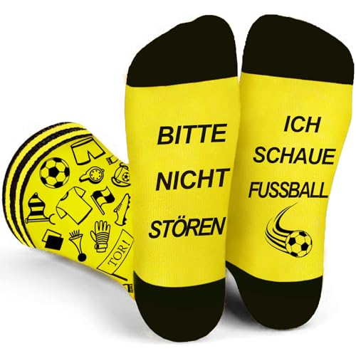 Fussball Fanartikel Lustige Fussball Geschenke für Männer bitte nicht stören socken Geburtstagsgeschenk kleinigkeit Fußball Fanartikel Kinder Damen Herren Vatertaggeschenke Geaschenk zum Papa von Piroo