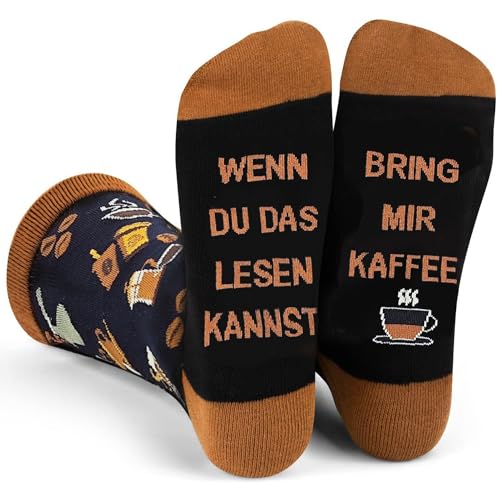 Kaffee Lustige Geschenke für Männer Geburtstag Kaffee Socken Herren Wenn Du das lesen kannst Socken mit Spruch Witzig Männertag Vatertag Herrentag Geschenk kleinigkeiten Vatertagsgeschenke für papa von Piroo